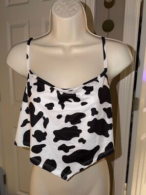 SHEIN Cow Print Handkerchief Hem Cami